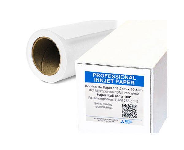 Papel Mitsubishi RC Microporoso Satin 255g 44″ – 1,11×30