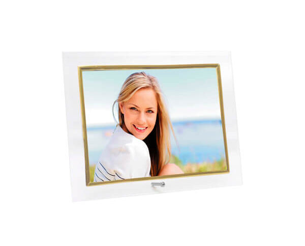 Porta Retrato de Vidro Horizontal 10×15 – Dourado