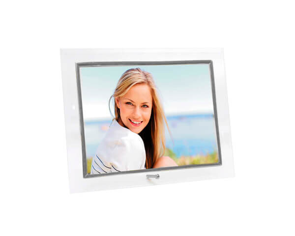 Porta Retrato de Vidro Horizontal 10×15 – Prata
