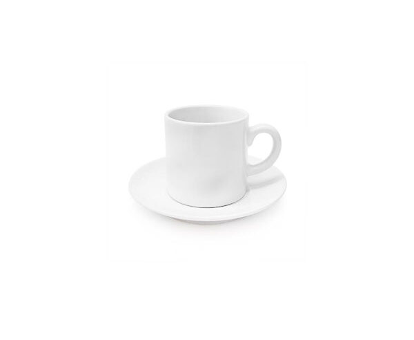 Xícara de Cerâmica C/ Pires 88ml – Branco